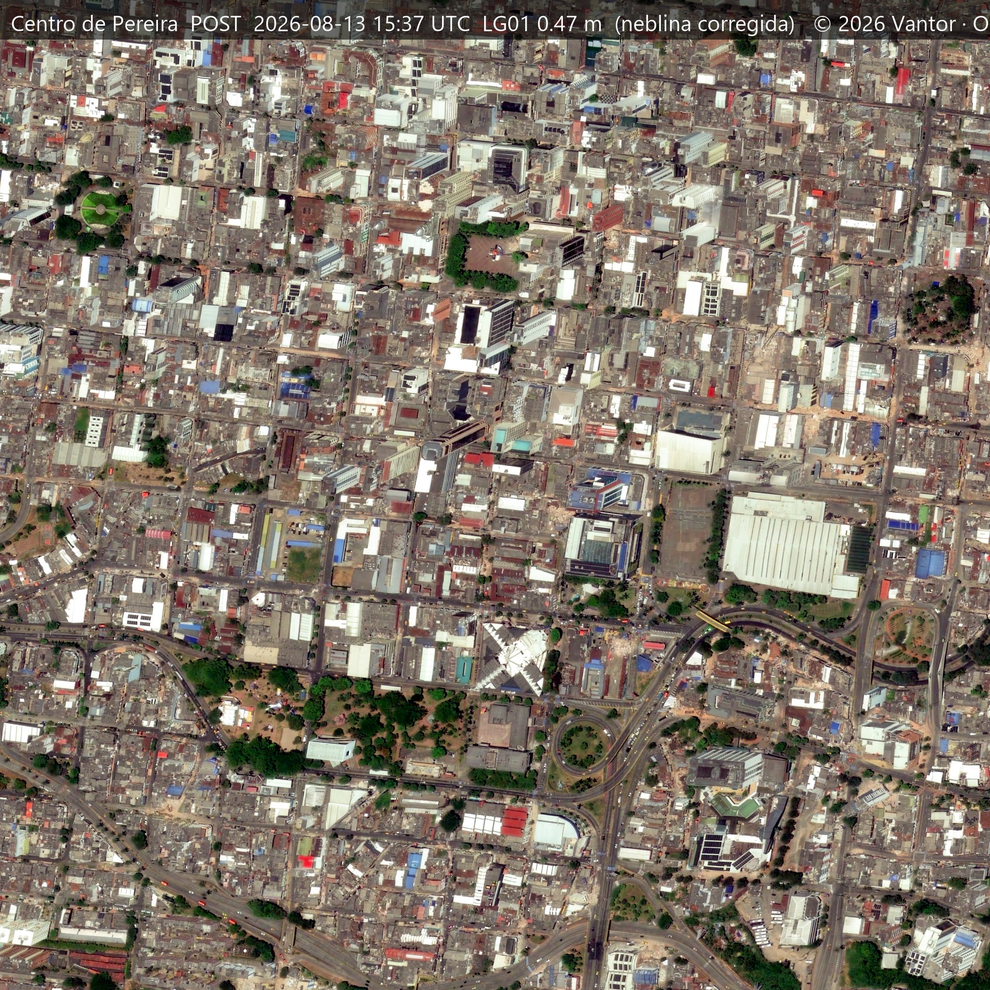 Centro de Pereira, 13 de agosto de 2026, 1,2 km de lado